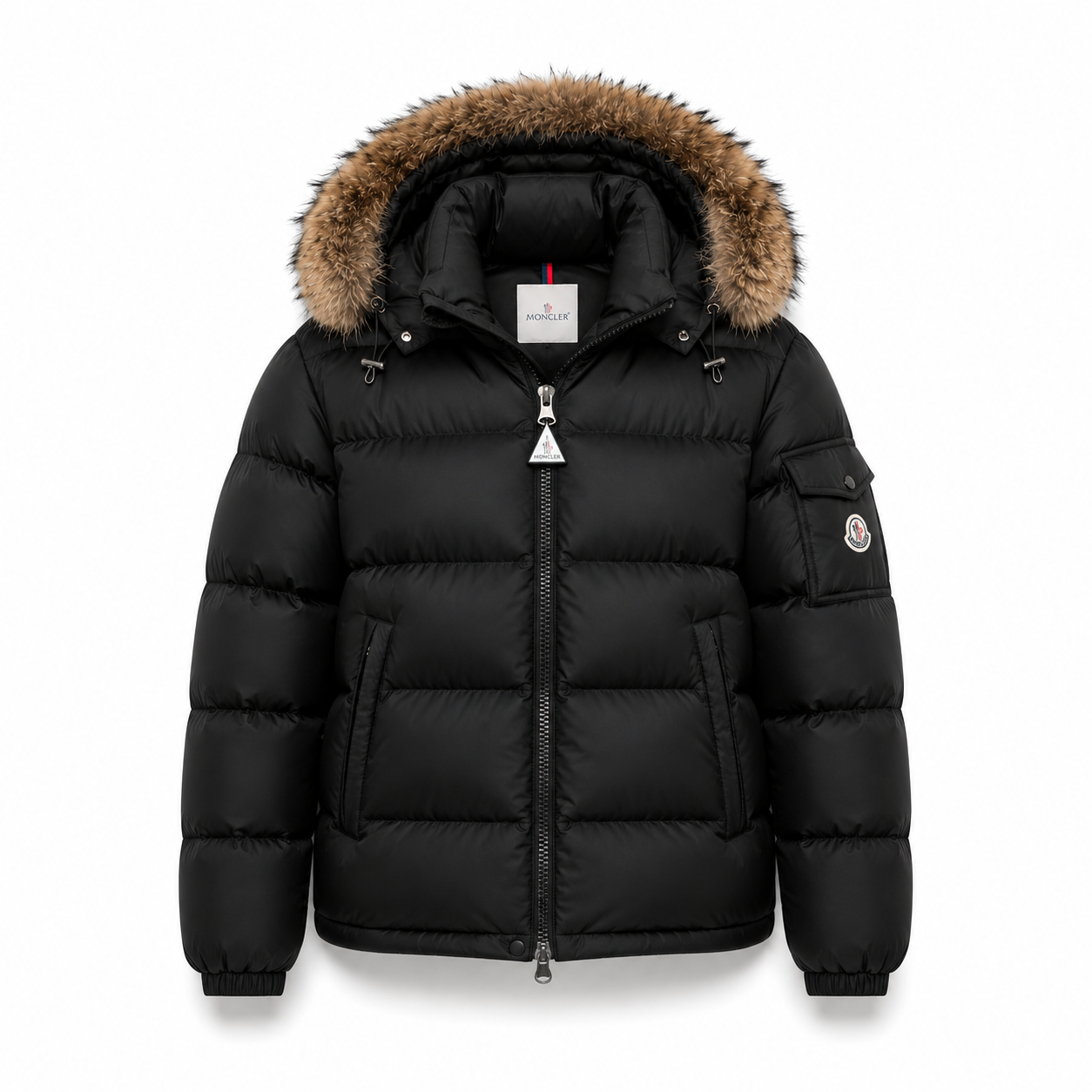 Damen Matt Jacke Mit Fellbesatz