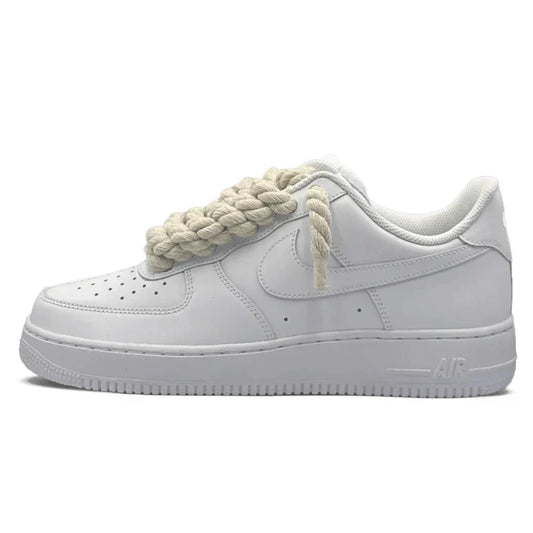 "AF1" White - Beige Laces