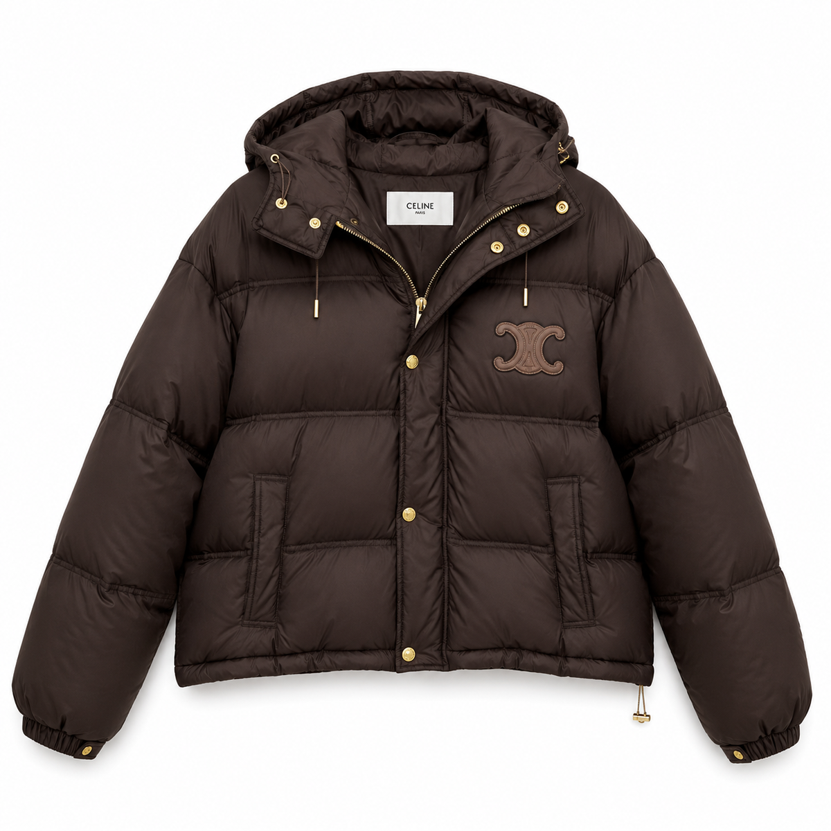 Detachable Puffer Jacke Braun