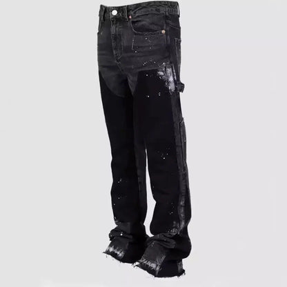 "Black Patch" Flared Denim